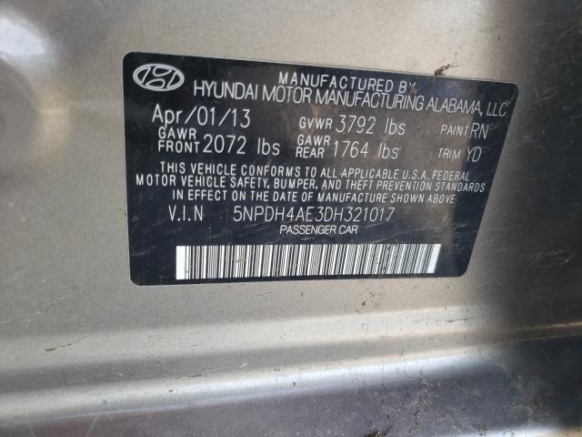 Photo 9 VIN: 5NPDH4AE3DH321017 - HYUNDAI ELANTRA GL 