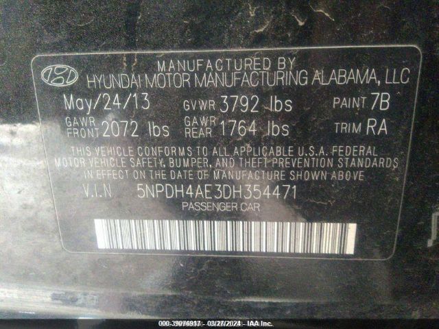 Photo 8 VIN: 5NPDH4AE3DH354471 - HYUNDAI ELANTRA 