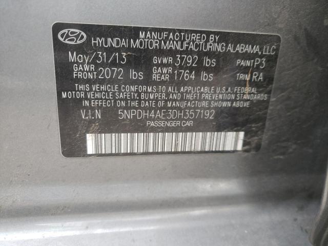 Photo 9 VIN: 5NPDH4AE3DH357192 - HYUNDAI ELANTRA GL 