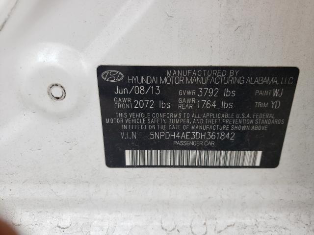 Photo 9 VIN: 5NPDH4AE3DH361842 - HYUNDAI ELANTRA GL 