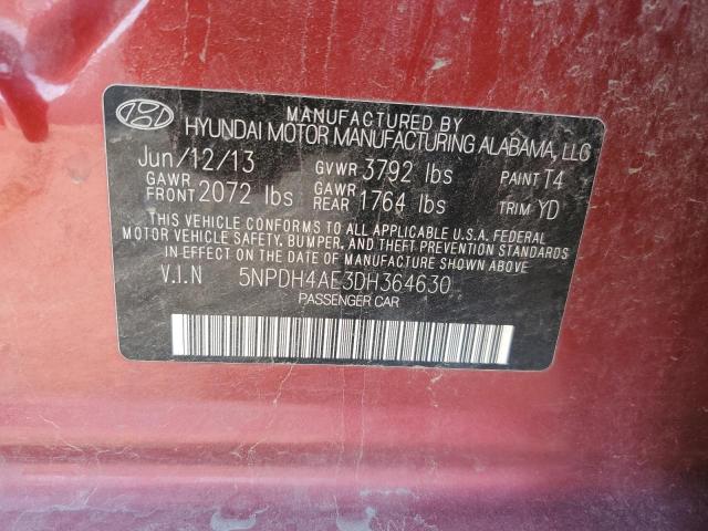 Photo 11 VIN: 5NPDH4AE3DH364630 - HYUNDAI ELANTRA GL 