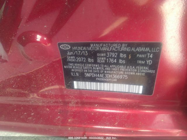 Photo 8 VIN: 5NPDH4AE3DH366975 - HYUNDAI ELANTRA 