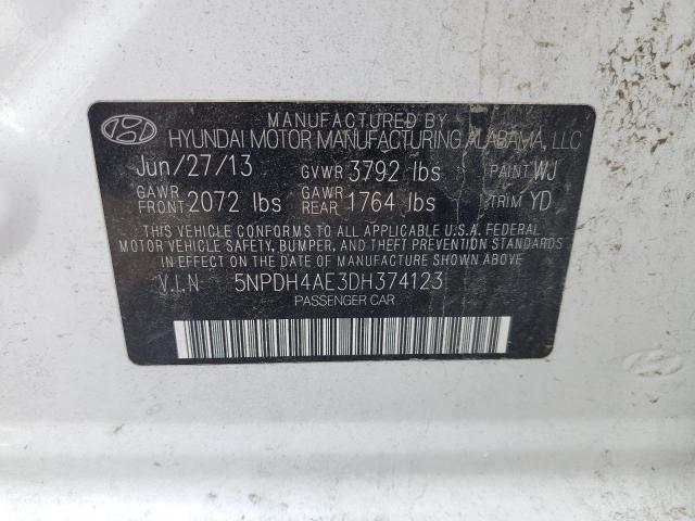 Photo 9 VIN: 5NPDH4AE3DH374123 - HYUNDAI ELANTRA GL 