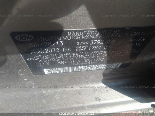 Photo 8 VIN: 5NPDH4AE3DH375255 - HYUNDAI ELANTRA 