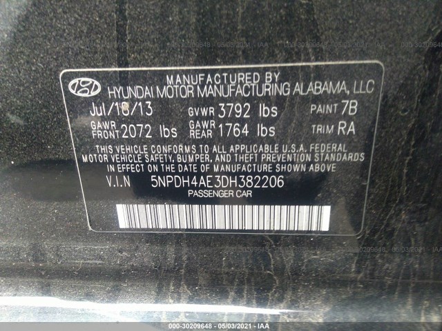 Photo 8 VIN: 5NPDH4AE3DH382206 - HYUNDAI ELANTRA 