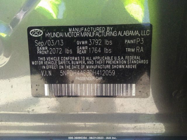 Photo 8 VIN: 5NPDH4AE3DH412059 - HYUNDAI ELANTRA 