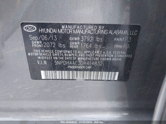 Photo 8 VIN: 5NPDH4AE3DH414832 - HYUNDAI ELANTRA 