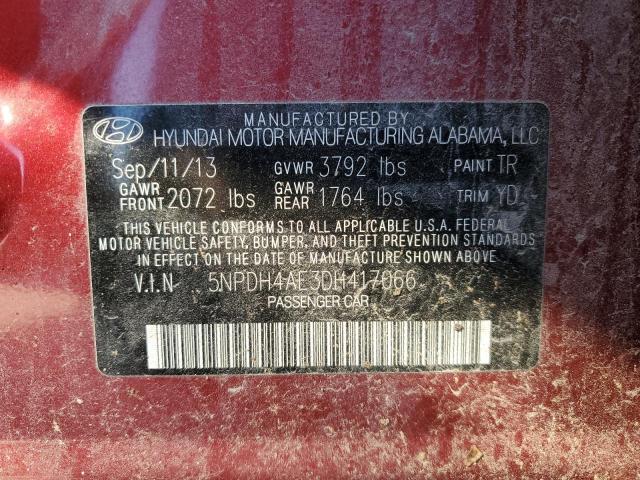 Photo 11 VIN: 5NPDH4AE3DH417066 - HYUNDAI ELANTRA GL 