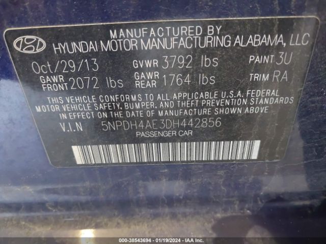 Photo 8 VIN: 5NPDH4AE3DH442856 - HYUNDAI ELANTRA 