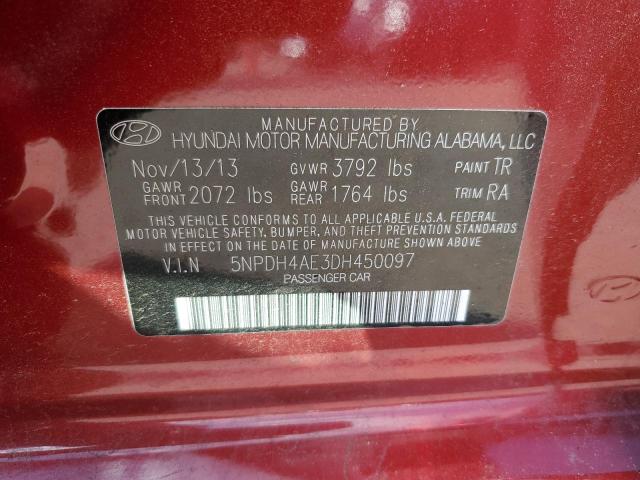 Photo 12 VIN: 5NPDH4AE3DH450097 - HYUNDAI ELANTRA 