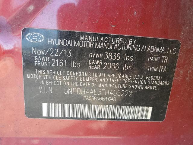 Photo 11 VIN: 5NPDH4AE3EH455222 - HYUNDAI ELANTRA SE 