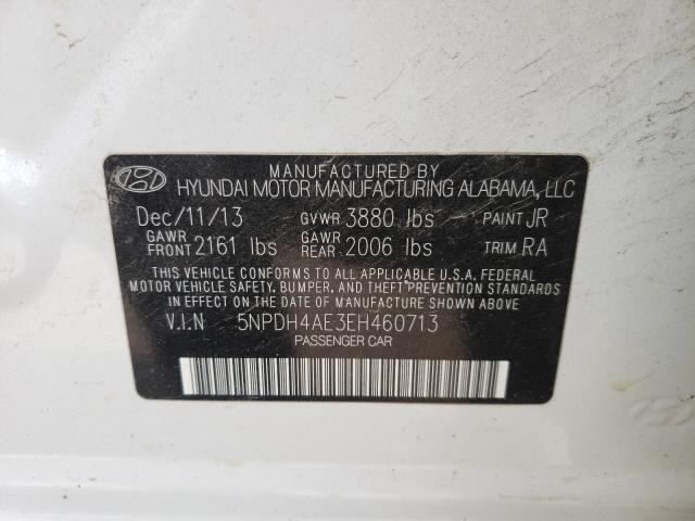 Photo 9 VIN: 5NPDH4AE3EH460713 - HYUNDAI ELANTRA SE 