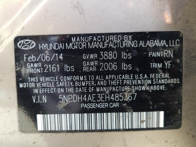 Photo 9 VIN: 5NPDH4AE3EH485367 - HYUNDAI ELANTRA SE 