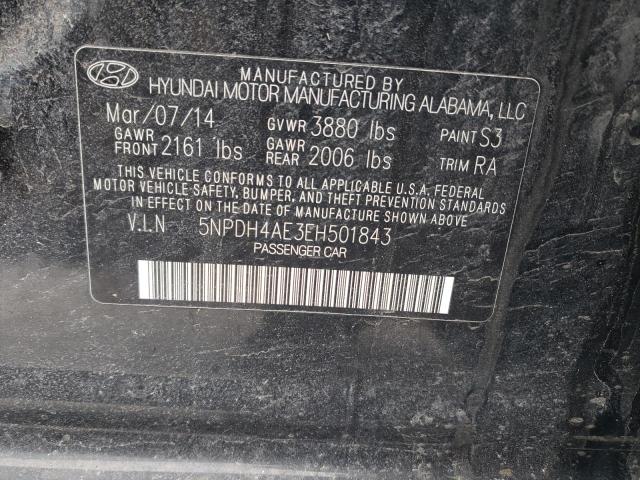 Photo 11 VIN: 5NPDH4AE3EH501843 - HYUNDAI ELANTRA SE 