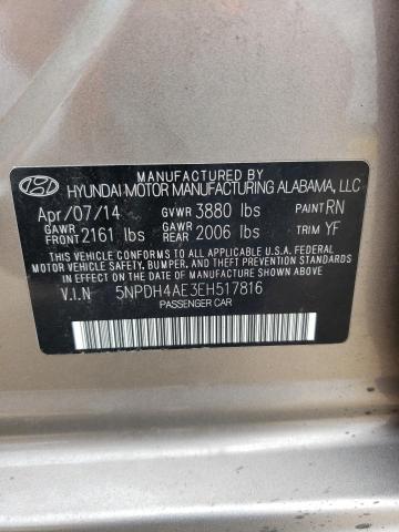 Photo 11 VIN: 5NPDH4AE3EH517816 - HYUNDAI ELANTRA SE 