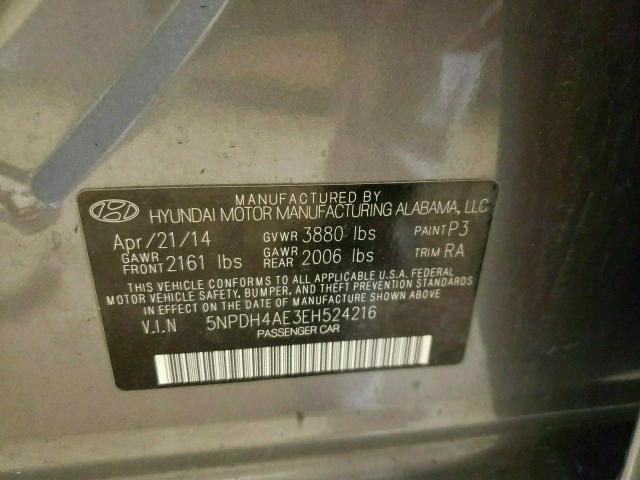 Photo 11 VIN: 5NPDH4AE3EH524216 - HYUNDAI ELANTRA SE 