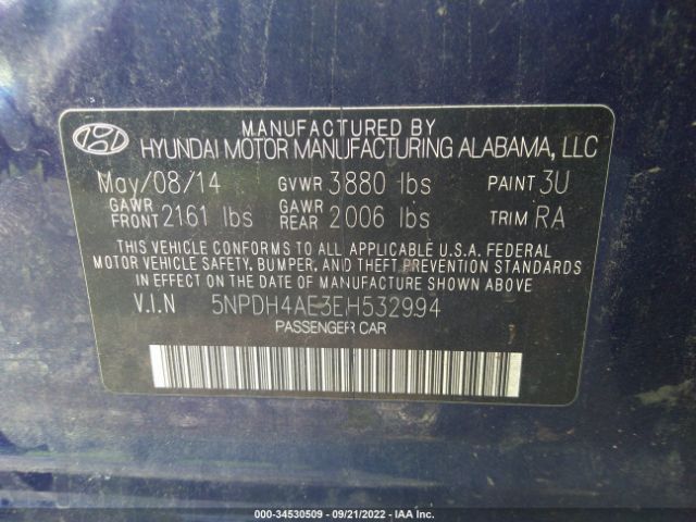 Photo 8 VIN: 5NPDH4AE3EH532994 - HYUNDAI ELANTRA 