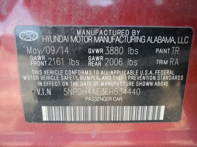 Photo 11 VIN: 5NPDH4AE3EH534440 - HYUNDAI ELANTRA 