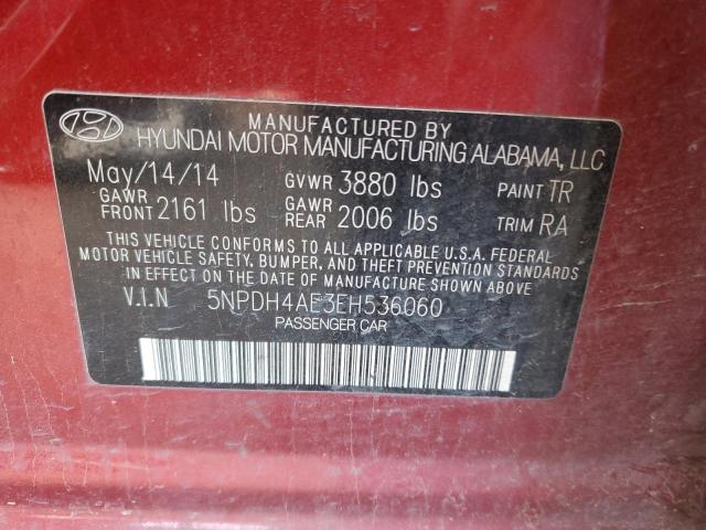 Photo 11 VIN: 5NPDH4AE3EH536060 - HYUNDAI ELANTRA SE 