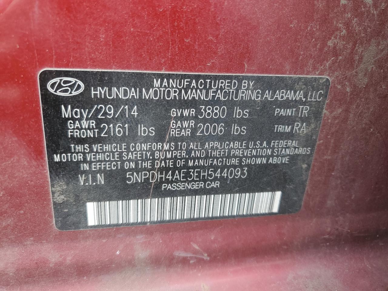 Photo 12 VIN: 5NPDH4AE3EH544093 - HYUNDAI ELANTRA 