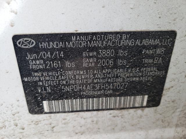 Photo 9 VIN: 5NPDH4AE3FH547027 - HYUNDAI ELANTRA SE 