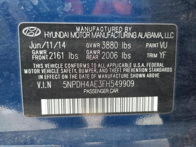 Photo 11 VIN: 5NPDH4AE3FH549909 - HYUNDAI ELANTRA SE 