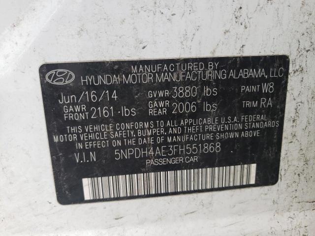 Photo 9 VIN: 5NPDH4AE3FH551868 - HYUNDAI ELANTRA SE 