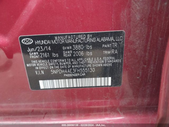 Photo 8 VIN: 5NPDH4AE3FH555130 - HYUNDAI ELANTRA 