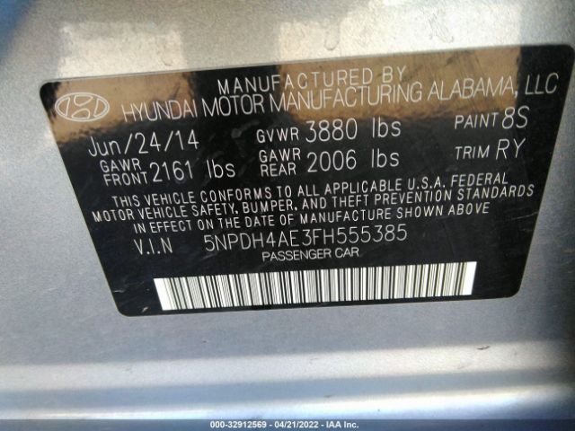 Photo 8 VIN: 5NPDH4AE3FH555385 - HYUNDAI ELANTRA 