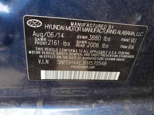 Photo 11 VIN: 5NPDH4AE3FH570548 - HYUNDAI ELANTRA SE 