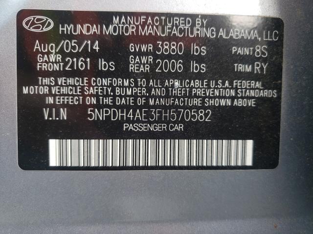 Photo 9 VIN: 5NPDH4AE3FH570582 - HYUNDAI ELANTRA SE 