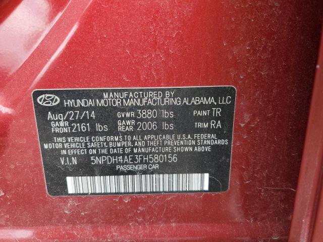 Photo 11 VIN: 5NPDH4AE3FH580156 - HYUNDAI ELANTRA 