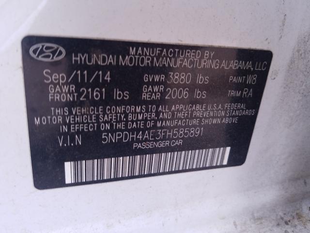 Photo 9 VIN: 5NPDH4AE3FH585891 - HYUNDAI ELANTRA SE 