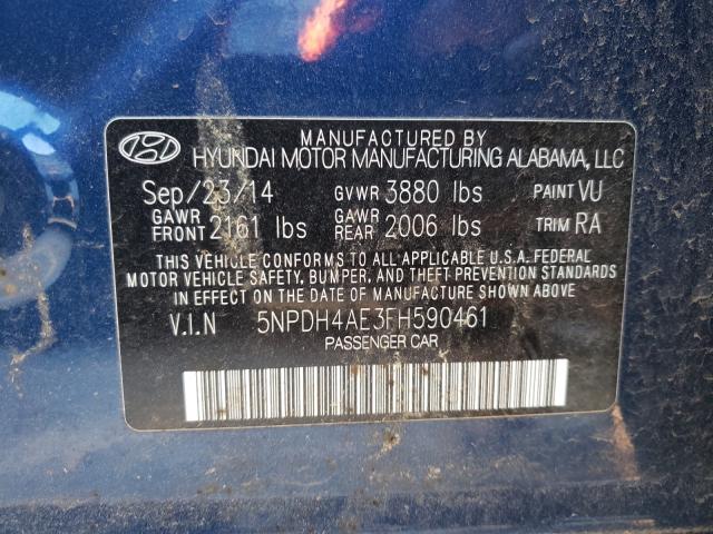 Photo 9 VIN: 5NPDH4AE3FH590461 - HYUNDAI ELANTRA SE 