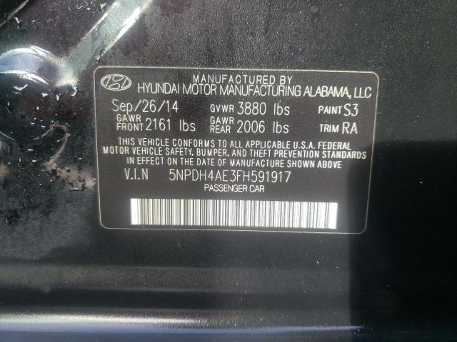 Photo 9 VIN: 5NPDH4AE3FH591917 - HYUNDAI ELANTRA SE 