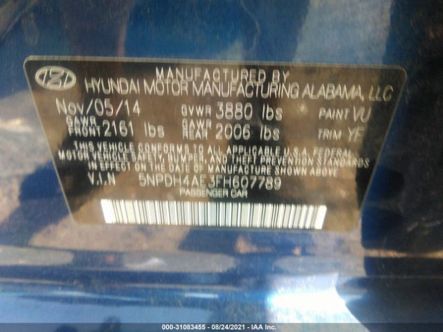 Photo 8 VIN: 5NPDH4AE3FH607789 - HYUNDAI ELANTRA 