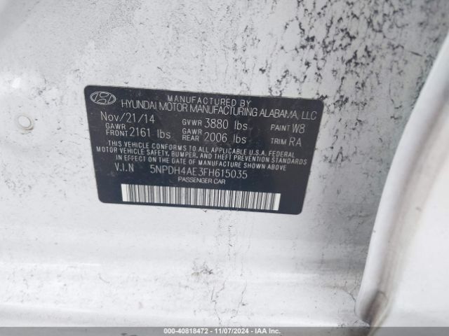 Photo 8 VIN: 5NPDH4AE3FH615035 - HYUNDAI ELANTRA 