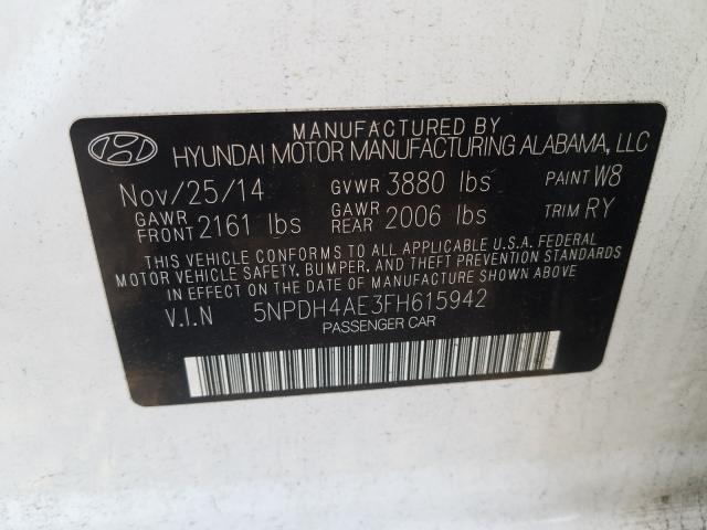 Photo 9 VIN: 5NPDH4AE3FH615942 - HYUNDAI ELANTRA SE 