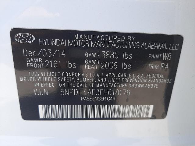 Photo 9 VIN: 5NPDH4AE3FH618176 - HYUNDAI ELANTRA SE 