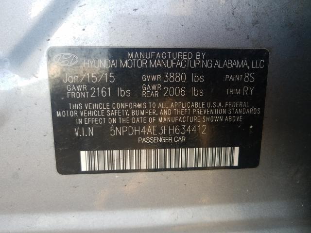 Photo 9 VIN: 5NPDH4AE3FH634412 - HYUNDAI ELANTRA SE 