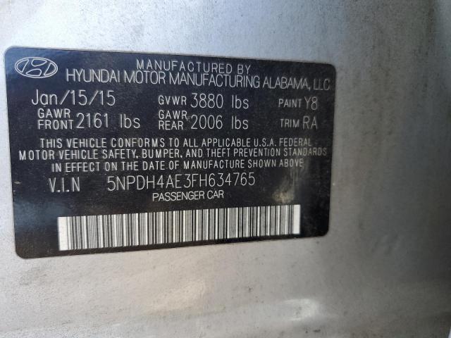 Photo 11 VIN: 5NPDH4AE3FH634765 - HYUNDAI ELANTRA SE 