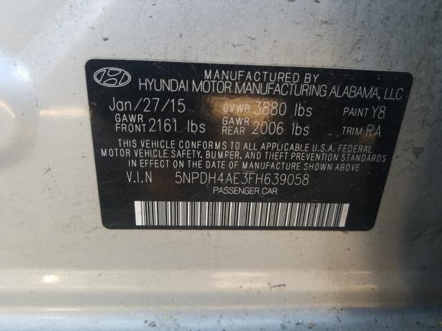 Photo 9 VIN: 5NPDH4AE3FH639058 - HYUNDAI ELANTRA SE 