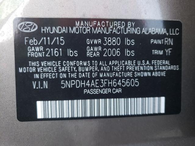 Photo 9 VIN: 5NPDH4AE3FH645605 - HYUNDAI ELANTRA SE 