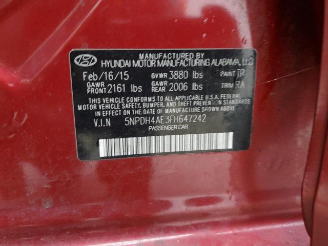 Photo 11 VIN: 5NPDH4AE3FH647242 - HYUNDAI ELANTRA SE 