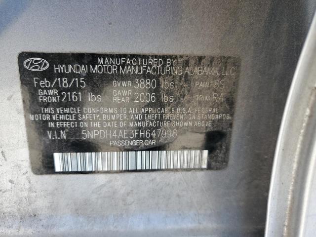 Photo 11 VIN: 5NPDH4AE3FH647998 - HYUNDAI ELANTRA SE 