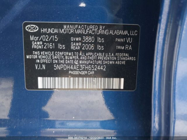 Photo 8 VIN: 5NPDH4AE3FH652442 - HYUNDAI ELANTRA 