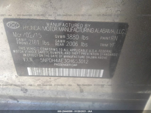 Photo 8 VIN: 5NPDH4AE3GH653012 - HYUNDAI ELANTRA 