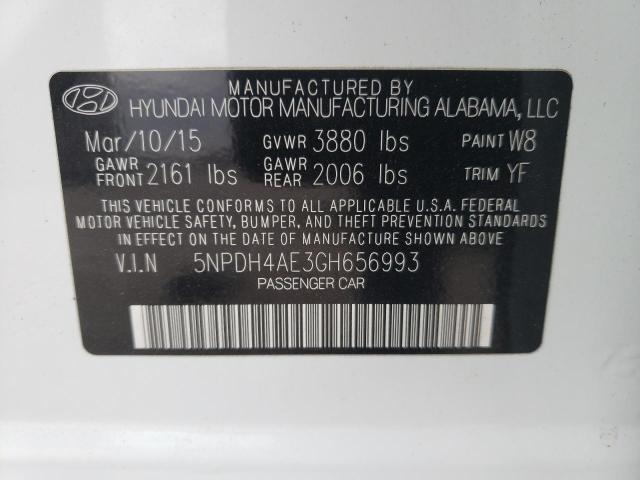 Photo 11 VIN: 5NPDH4AE3GH656993 - HYUNDAI ELANTRA SE 