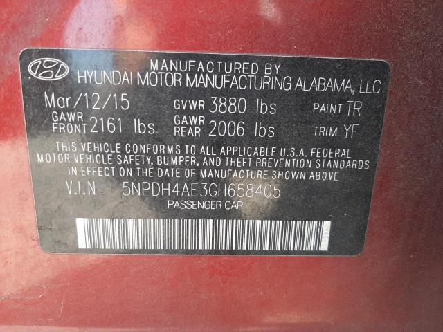 Photo 9 VIN: 5NPDH4AE3GH658405 - HYUNDAI ELANTRA SE 