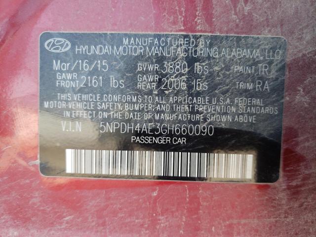 Photo 11 VIN: 5NPDH4AE3GH660090 - HYUNDAI ELANTRA SE 